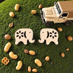 Adorable Rose Gold Elephant Shaped Stud Earrings